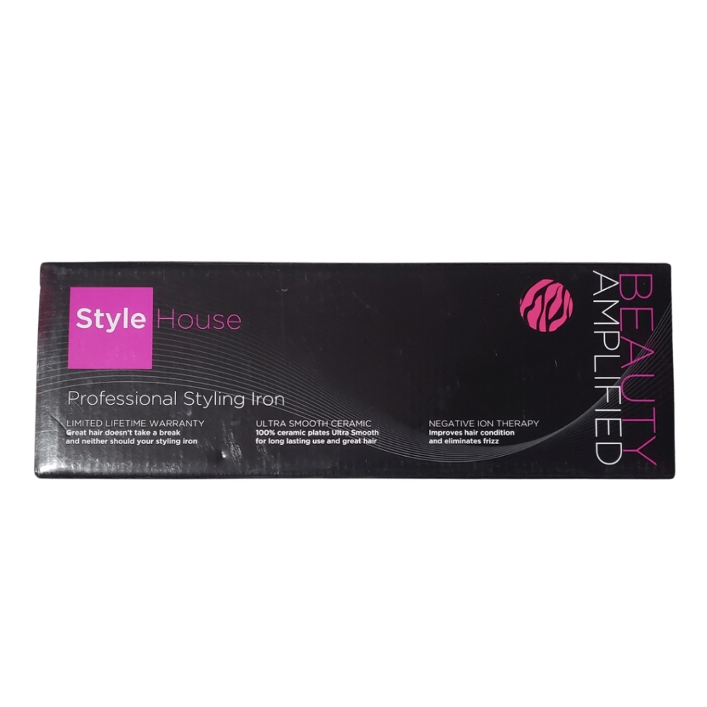 Style House Women’s 1.25” Pink and Black Zebra Print Professional Curling Iron